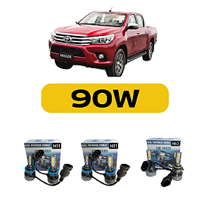 Kit LED Toyota Hilux (2016-2025) Foco Duplo - Farol Alto Baixo e Milha