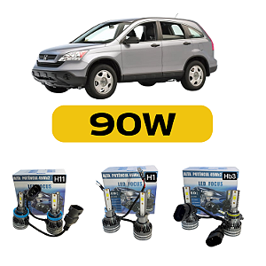Kit LED Honda CRV (1999-2007) Farol Alto Baixo e Milha