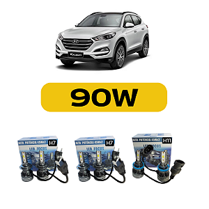 Kit LED Hyundai Tucson (2018-2021) Farol Alto Baixo e Milha
