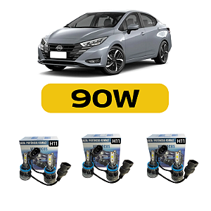 Kit LED Nissan Versa (2021-2024) Foco Duplo - Farol Alto Baixo e Milha