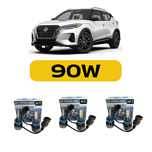 Kit LED Nissan Kicks (2016-2024) Farol Alto Baixo e Milha