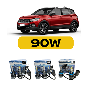 Kit LED Volkswagen T-Cross (2019 em diante) Farol Alto Baixo e Milha
