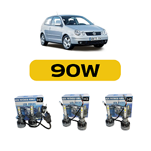 Kit LED Volkswagen Polo (2002-2006) Farol Alto Baixo e Milha