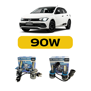 Kit LED Volkswagen Polo (2023-2025) Foco Simples - Farol Alto Baixo e Milha