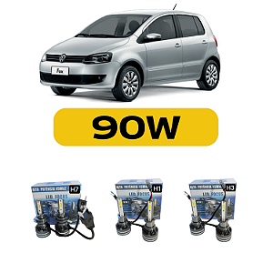 Kit LED Volkswagen FOX (2003-2009) Foco Duplo - Farol Alto Baixo e Milha