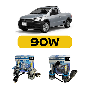 Kit LED Volkswagen Saveiro G7 (2017-2022) Foco Simples - Farol Alto Baixo e Milha