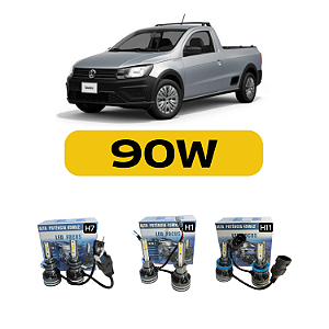 Kit LED Volkswagen Saveiro G7 (2017-2022) Foco Duplo - Farol Alto Baixo e Milha