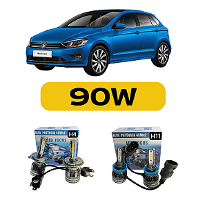 Kit LED Volkswagen Gol G6 G7 G8 (2018-2022) Foco Simples - Farol Alto Baixo e Milha