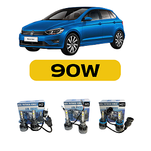 Kit LED Volkswagen Gol G6 G7 G8 (2018-2022) Foco Duplo - Farol Alto Baixo e Milha