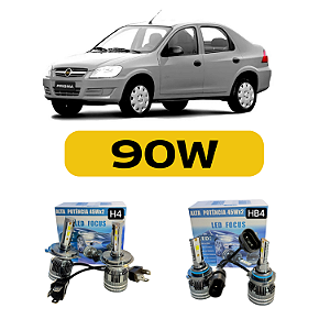 Kit LED Chevrolet Prisma (2006-2014) - Foco Simples - Farol Alto Baixo e Milha