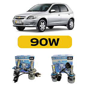 Kit LED Chevrolet Celta (2001 a 2015) Farol Alto Baixo e Milha