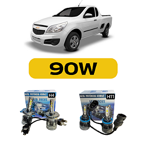 Kit LED Chevrolet Montana Foco SImples (2020-2024) Farol Alto Baixo e Milha