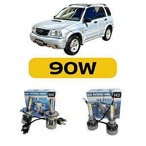 Kit LED Chevrolet Tracker (2001-2009) Foco Simples - Farol Alto Baixo e Milha