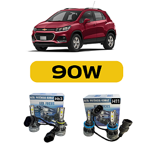 Kit LED Chevrolet Tracker (2018-2019) Foco Simples - Farol Alto Baixo e Milha