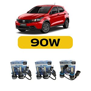 Kit LED Fiat Argo (2017-2023) Foco Duplo - Farol Alto Baixo e Milha