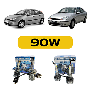Kit Led Ford Focus (1999-2004) Farol Alto, Baixo e Milha