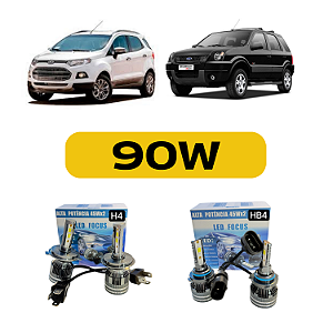Kit Led Ford Ecosport (2003-2017) Farol Alto, Baixo e Milha