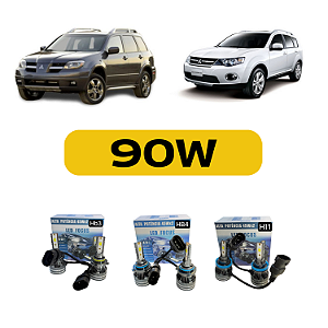 Kit LED Mitsubishi Outlander (2005-2011) Farol Alto Baixo e Milha