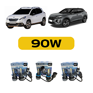 Kit Led Peugeot 2008 (2015-2022) Farol Alto, Baixo e Milha