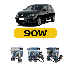 Kit Led Renault Sandero (2020-2023) Foco Duplo - Farol Alto, Baixo e Milha