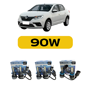 Kit Led Renault Logan (2022-2023) Foco Duplo - Farol Alto, Baixo e Milha