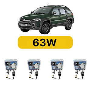 Kit LED Fiat Palio Weekend Adventure e Locker (2020) Foco Duplo - Farol Alto Baixo e Milha