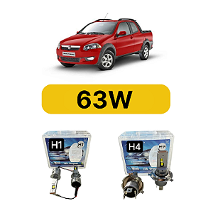 Kit LED Fiat Strada (2009-2013) Foco Simples - Farol Alto Baixo e Milha