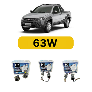 Kit LED Fiat Strada Adventure (2001-2009) Foco Duplo - Farol Alto Baixo e Milha