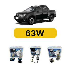 Kit LED Renault Oroch (2015-2025) Farol Alto Baixo e Milha