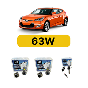 Kit LED Hyundai Veloster (2011-2014) - Farol Alto Baixo e Milha