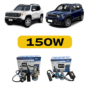 Kit Led Jeep Renegade (2015-2025) Farol Alto, Baixo e Milha