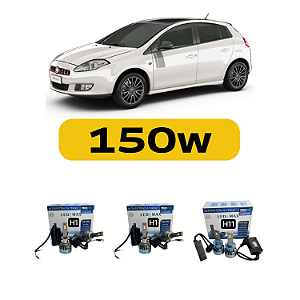 Kit LED Fiat Bravo (2011-2016) Farol Alto Baixo e Milha