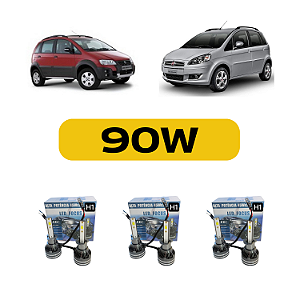 Kit Led Fiat Idea (2005-2016) Foco Duplo com Projetor - Farol Alto, Baixo e Milha