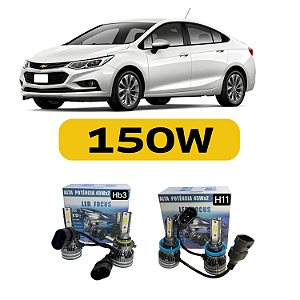 Kit Led Chevrolet Cruze (2017-2025) Foco Simples - Farol Alto, Baixo e Milha