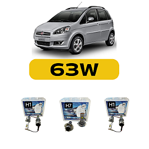Kit LED Fiat Idea (2005-2016) - Farol sem projetor Alto Baixo e Milha