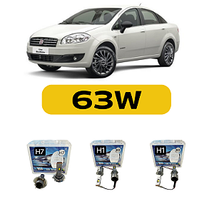 Kit LED Fiat Linea (2008-2016) Foco Duplo - Alto Baixo e Milha