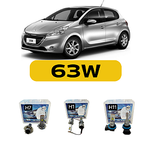 Kit Led Peugeot 208 (2013-2023) Farol Alto, Baixo e Milha