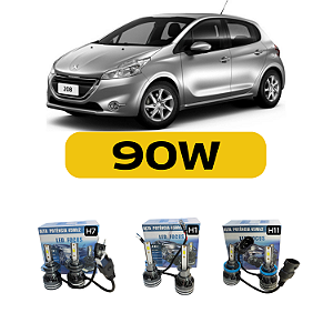 Kit Led Peugeot 208 (2013-2023) Farol Alto, Baixo e Milha