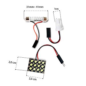 Placa Led Premium 12 LEDs 6000K 12V Pingo/Torpedo