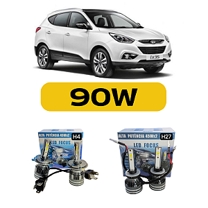 Kit LED Hyundai IX35 (2010 a 2016) Foco Simples - Farol Alto Baixo e Milha