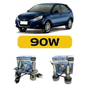 Kit LED JAC J3 (2009 a 2016) Farol Alto Baixo e Milha