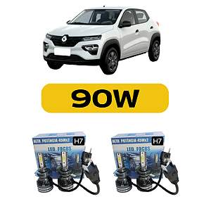 Kit LED Renault Kwid (2018 a 2023) Farol Alto Baixo e Milha