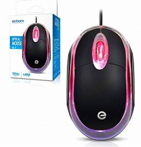 Mouse USB Óptico Com Led Exbom - MS-9