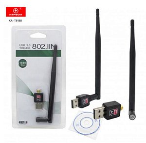 Antena Wifi Adaptador Wireless Usb 2.0 802.11n - KAP-T8188