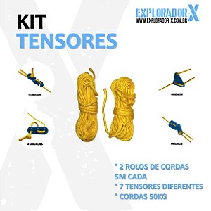 Kit Tensores + Cordas 50kg (Facilitador de Amarras)