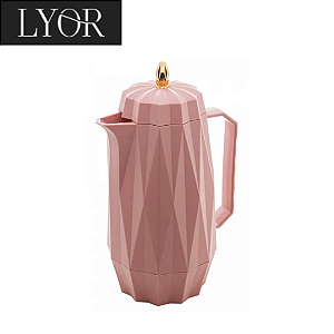Garrafa Térmica de Plástico Diamond Rosa 1L - Lyor
