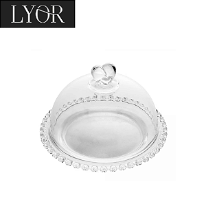Queijeira de Cristal com Tampa Coração 19,5cm x 13cm - Lyor