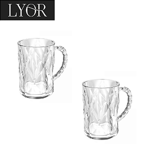 Caneca para Cappuccino de Vidro Diamond 170ml - Lyor
