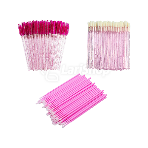 Kit Descartáveis para Extensão de Cílios (Escovinhas, Pincel e Microbrush)