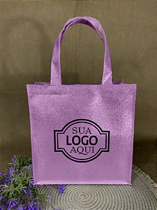 Mini Bolsa de TNT Metalizado Glitter Personalizada - Brilho e Compacta